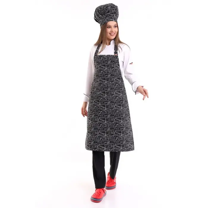 Desenli Askılı Önlük - 2504yazılı