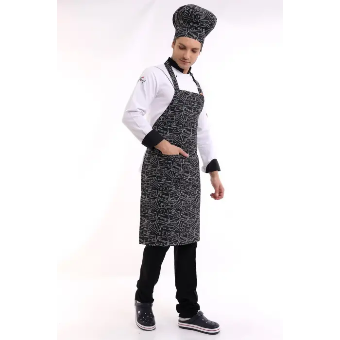 Desenli Askılı Önlük - 2504yazılı