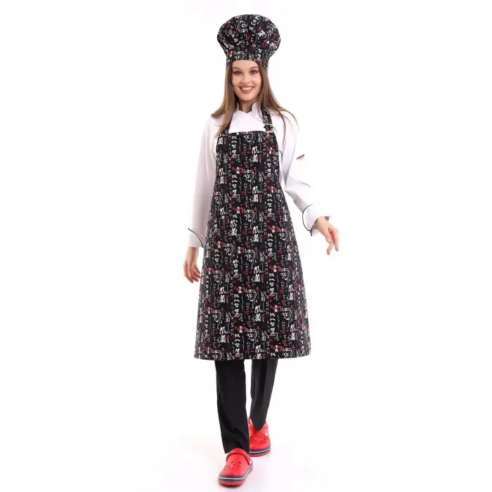 Desenli Askılı Önlük - 3106 China Baskı