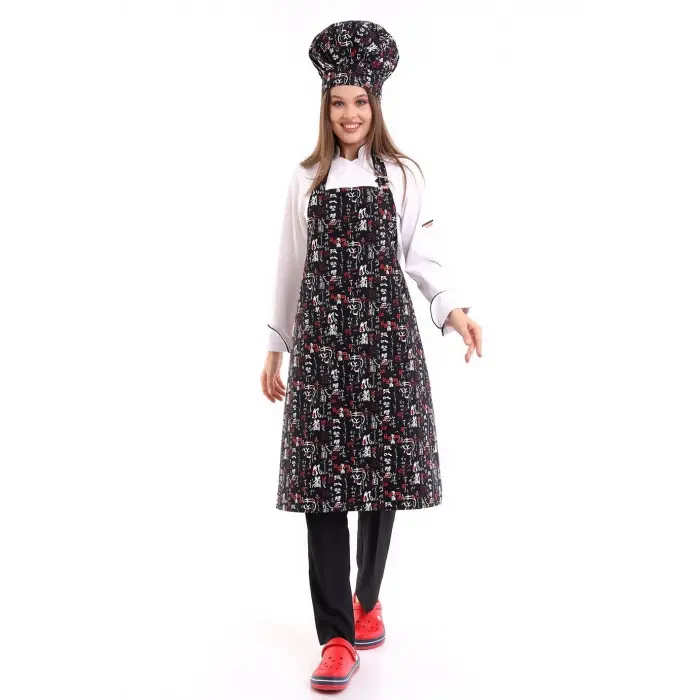 Desenli Askılı Önlük - 3106 China Baskı