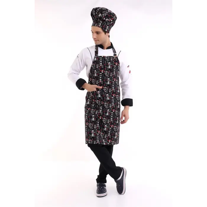 Desenli Askılı Önlük - 3106 China Baskı