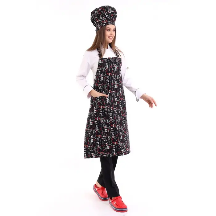Desenli Askılı Önlük - 3106 China Baskı