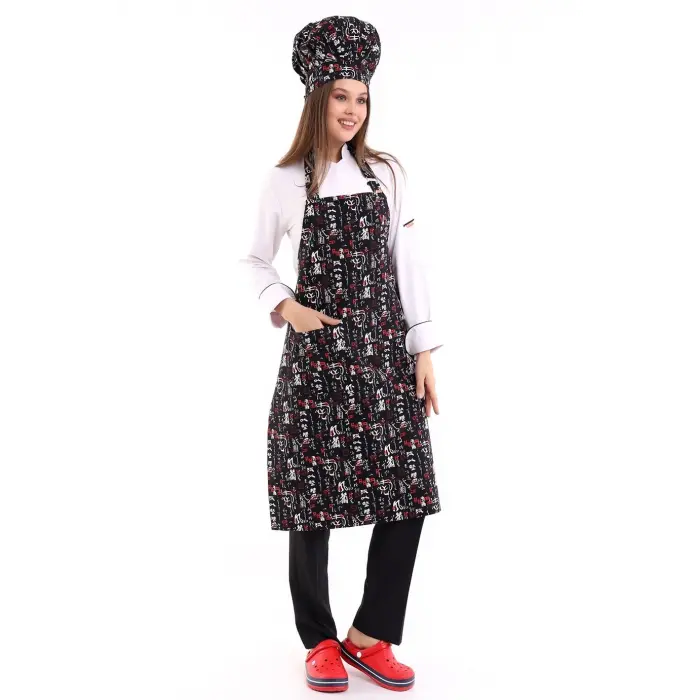 Desenli Askılı Önlük - 3106 China Baskı