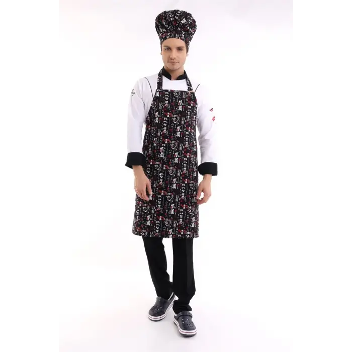 Desenli Askılı Önlük - 3106 China Baskı