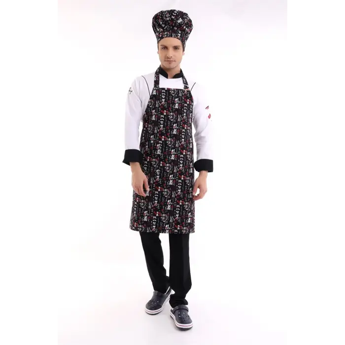 Desenli Askılı Önlük - 3106 China Baskı