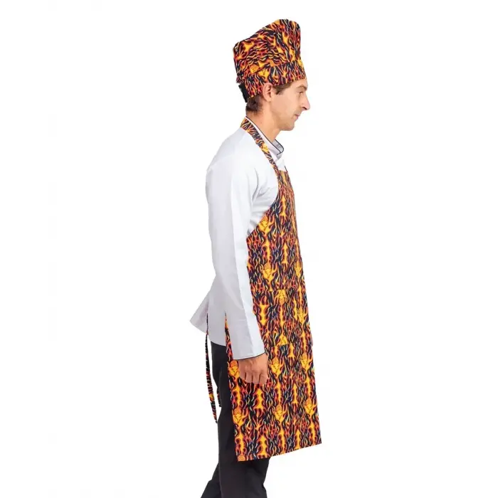 Desenli Askılı Önlük - 3107 Alev Desen