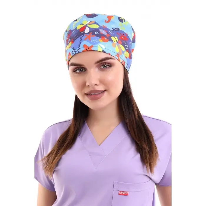 Dijital Desenli Bone - 6530 Deniz Canlıları