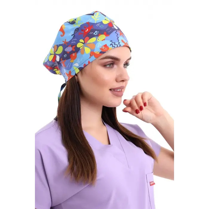 Dijital Desenli Bone - 6530 Deniz Canlıları