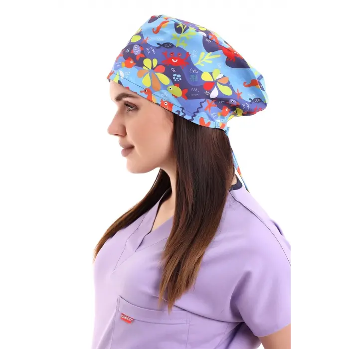 Dijital Desenli Bone - 6530 Deniz Canlıları