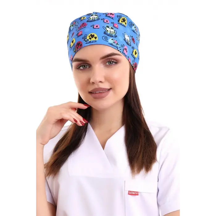 Dijital Desenli Bone - Renkli Kaplumbağa