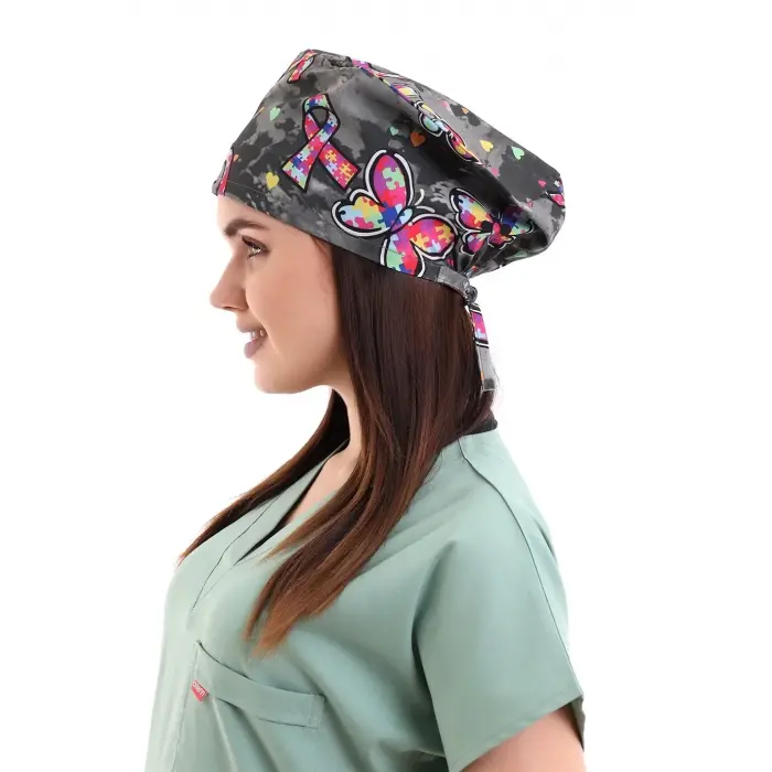 Dijital Unisex Desenli Bone - 6508 Siyah Kelebek