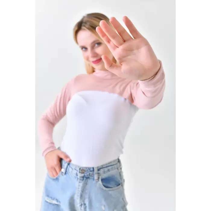 Dik Yaka Boyunluklu Kolluk - Kiraz Çiçeği