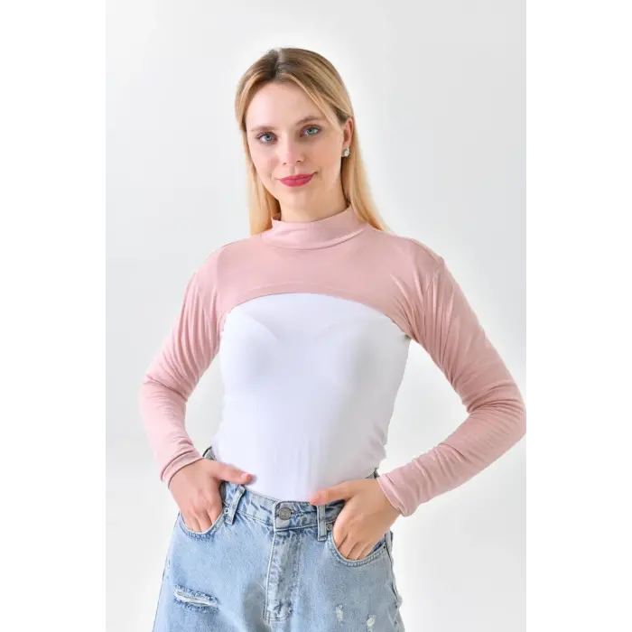 Dik Yaka Boyunluklu Kolluk - Kiraz Çiçeği