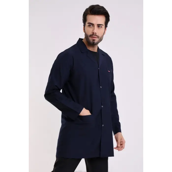 Doktor Öğretmen Erkek Önlük Ara Boy Ceket Yaka - 47 Lacivert