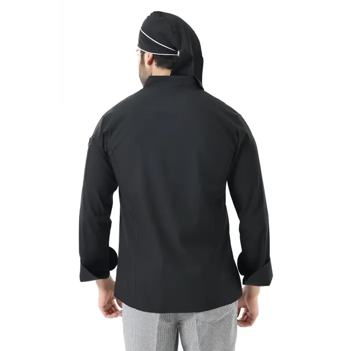 Erkek Likralı Aşçı Ceket - 6403 Siyah Soft