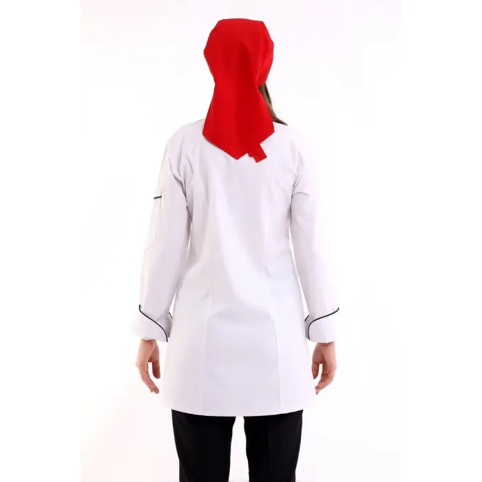 Kadın Aşçı Ceketi - Likralı Beyaz