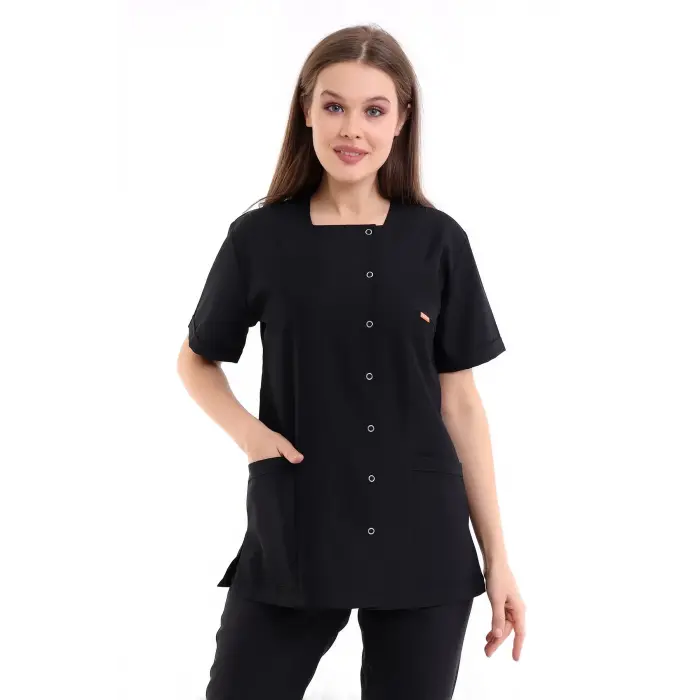 Kare Yaka Kadın Tek Üst - 48 Siyah