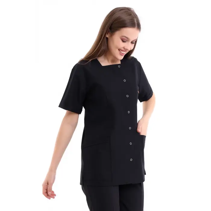 Kare Yaka Kadın Tek Üst - 48 Siyah