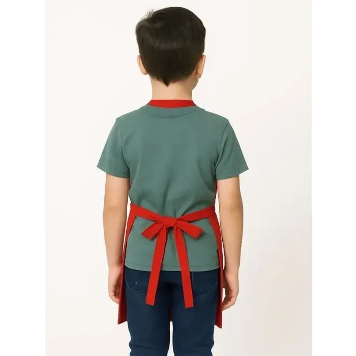Kırmızı Askılı Çocuk Önlük 2 No