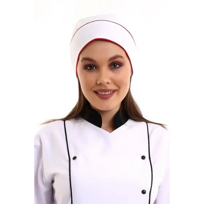 Kuyruklu Bone - Beyaz-kırmızı