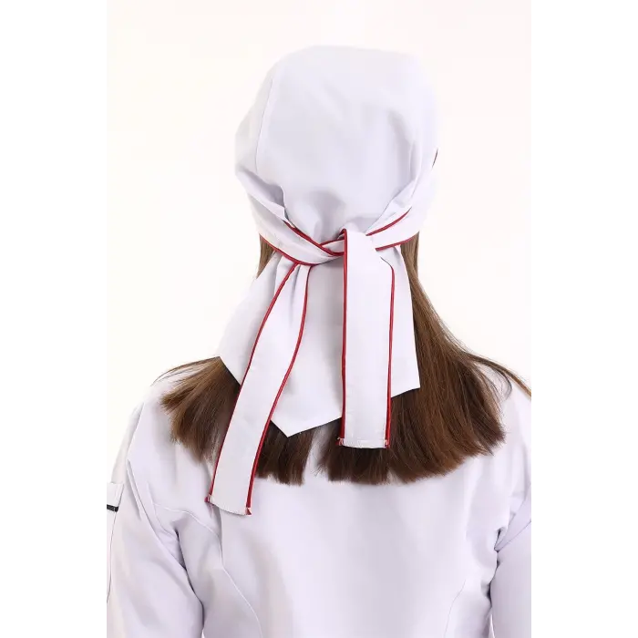 Kuyruklu Bone - Beyaz-kırmızı