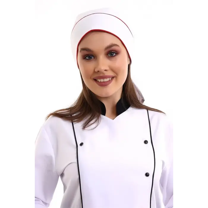 Kuyruklu Bone - Beyaz-kırmızı