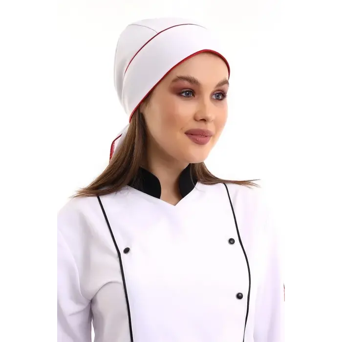 Kuyruklu Bone - Beyaz-kırmızı