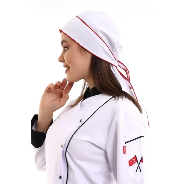 Kuyruklu Bone - Beyaz-kırmızı