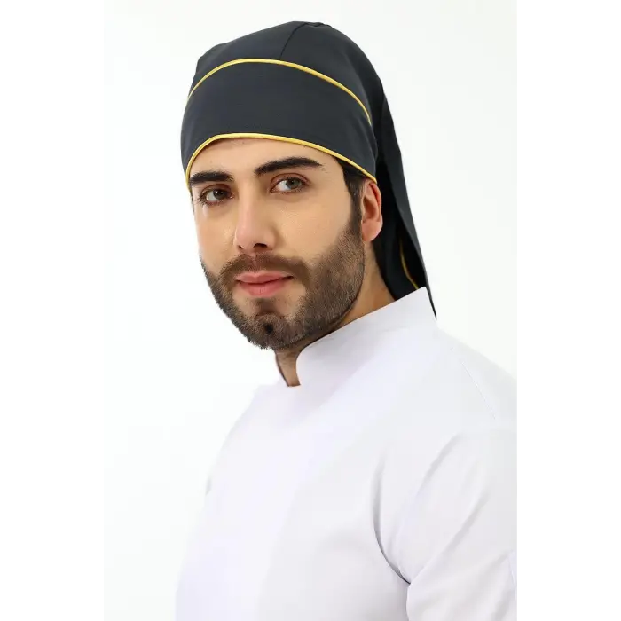 Kuyruklu Bone - Füme Sarı Biye