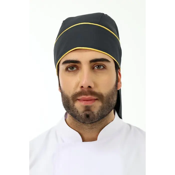 Kuyruklu Bone - Füme Sarı Biye