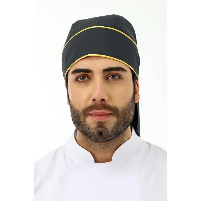 Kuyruklu Bone - Füme Sarı Biye