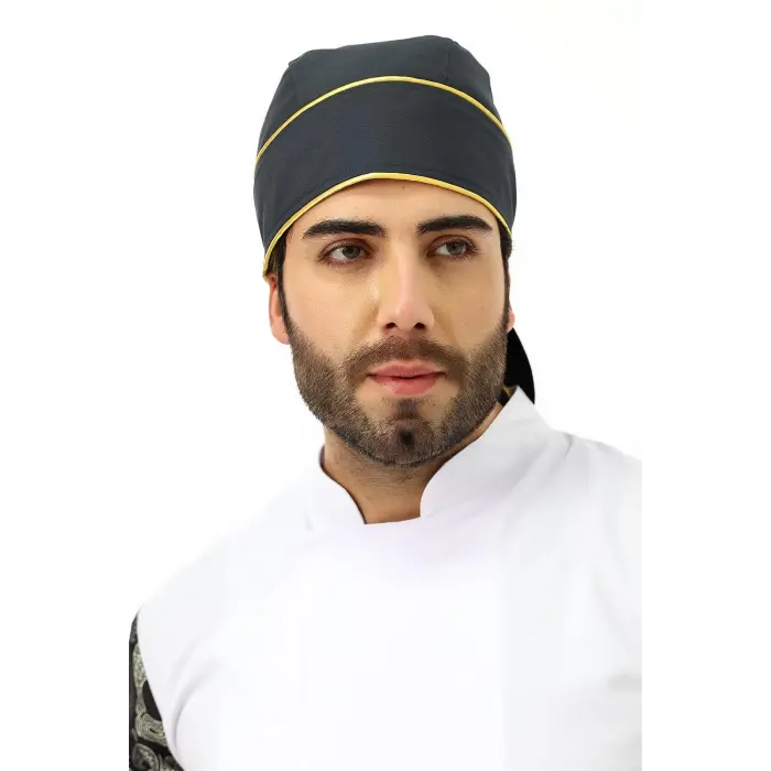 Kuyruklu Bone - Füme Sarı Biye