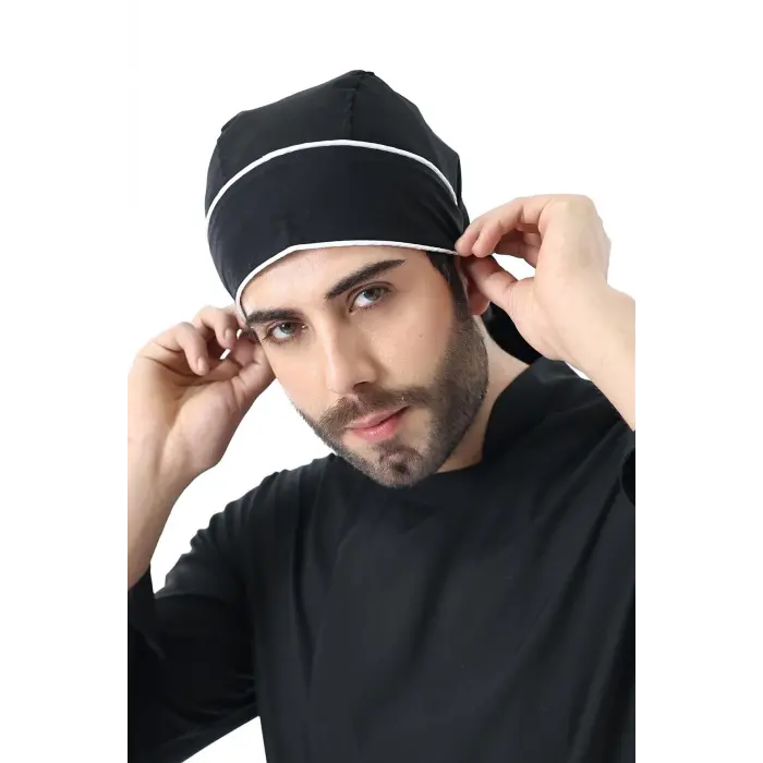 Kuyruklu Bone - Siyah-beyaz