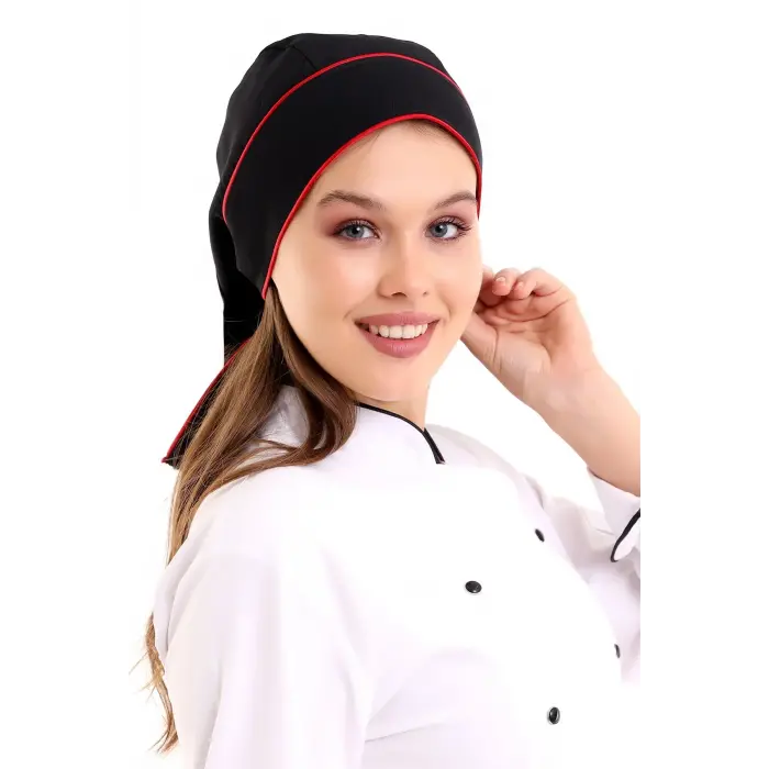 Kuyruklu Bone - Siyah - Kırmızı