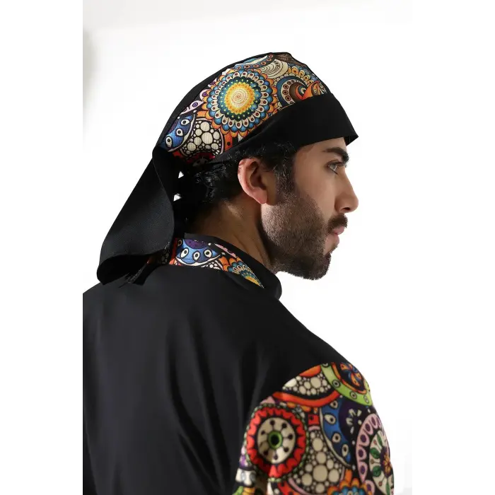 Kuyruklu Bone Siyah Renkli Daire