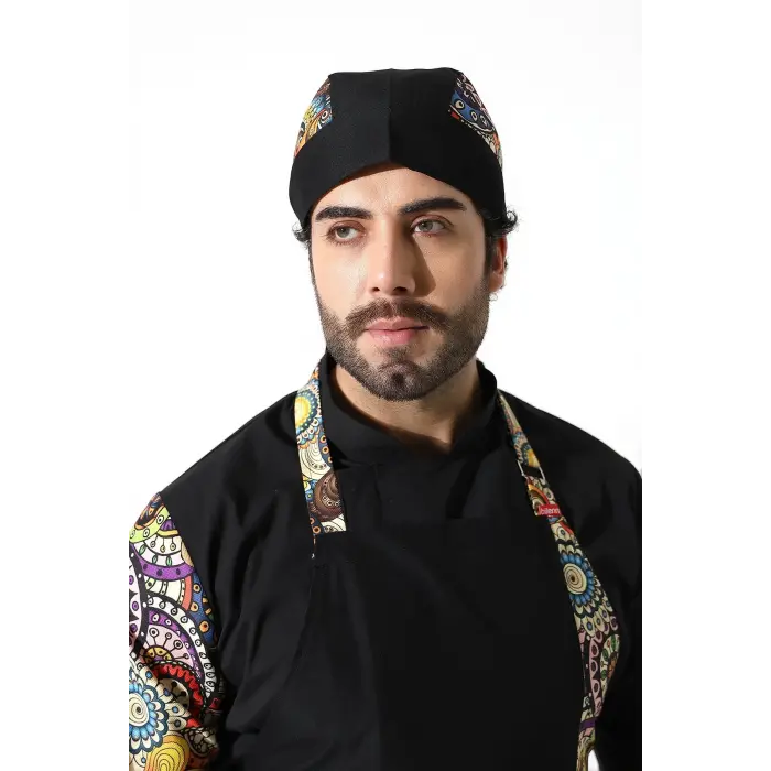 Kuyruklu Bone Siyah Renkli Daire