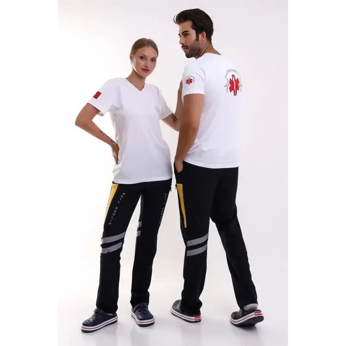 Paramedik Dry Touch Unisex Kısa Kol Tshirt - Beyaz