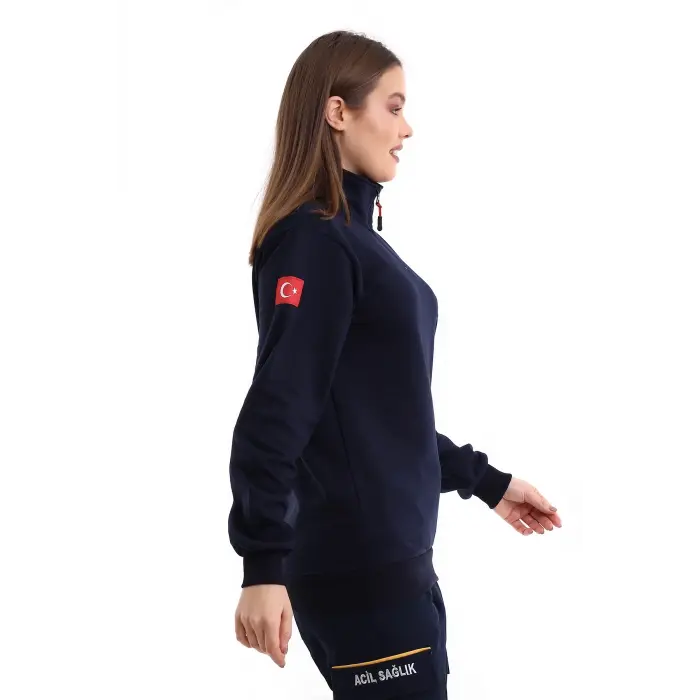 Paramedik Sweatshirt Kışlık Unisex Balıkçı Yaka - Lacivert