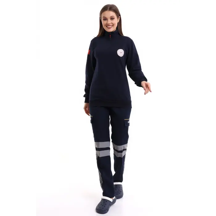 Paramedik Sweatshirt Kışlık Unisex Balıkçı Yaka - Lacivert
