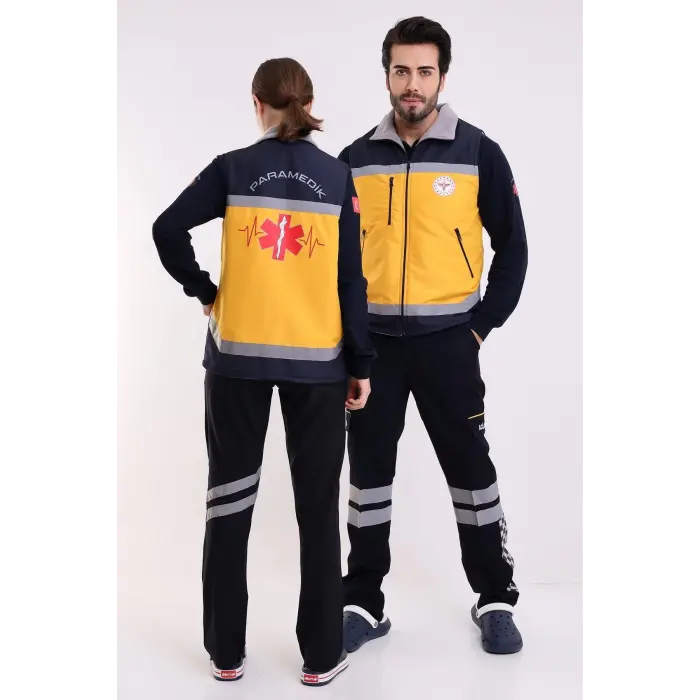 Paramedik Unisex Kışlık Yelek - Sarı