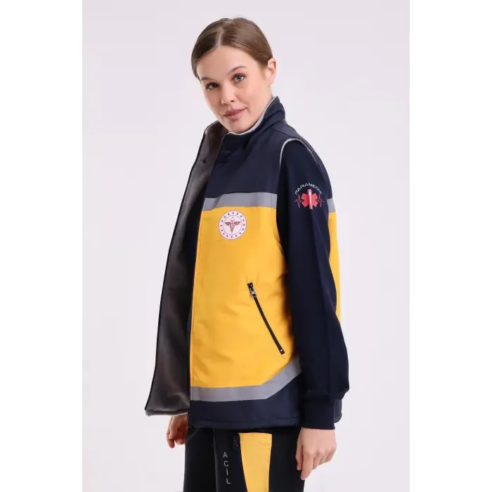 Paramedik Unisex Kışlık Yelek - Sarı