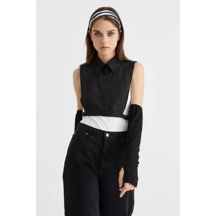 Parmak Detaylı Lastikli Kolluk - Siyah