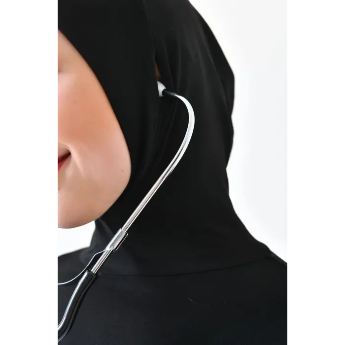 Stetoskop Girişli Boneli Boyunluklu Kolluk Siyah