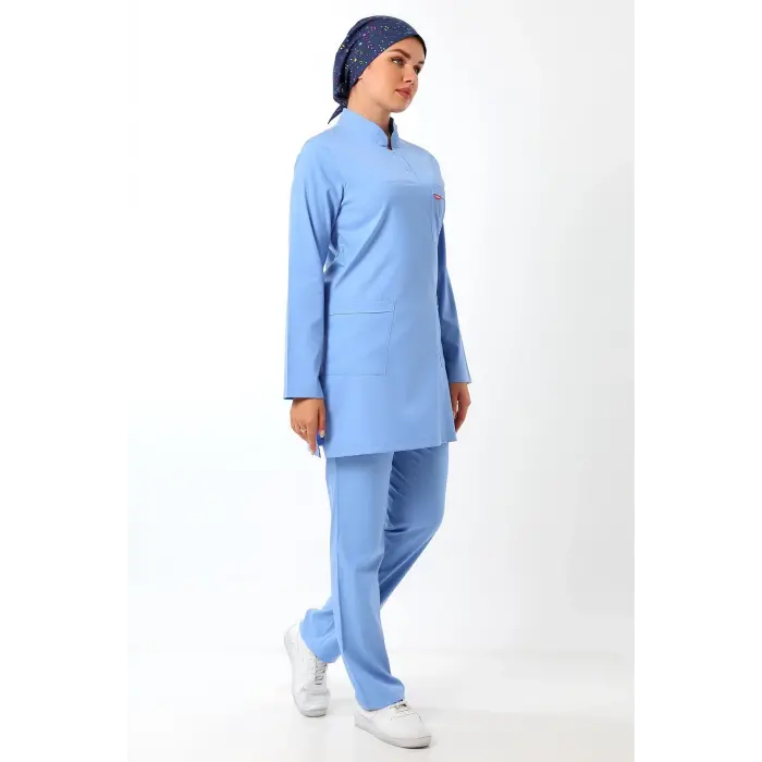 Soft Likralı Tesettür Forma Takım İki Çıtçıt - 6413 Açık Mavi
