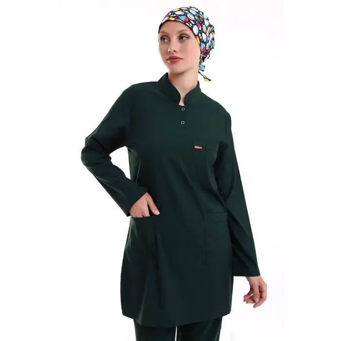 Soft Likralı Tesettür Forma Takım İki Çıtçıt 6429 Ördek Başı Yeşili