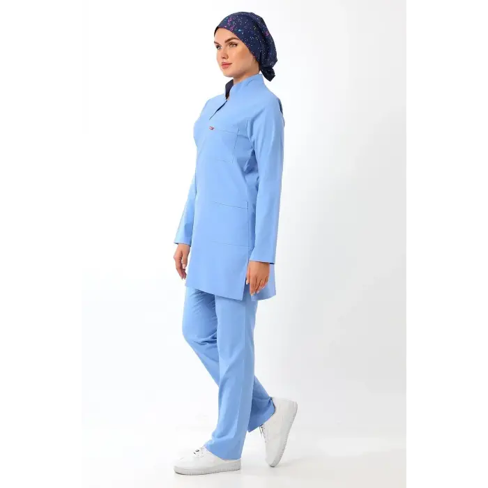 Soft Likralı Tesettür Forma Takım İki Çıtçıt Alaskan Blue