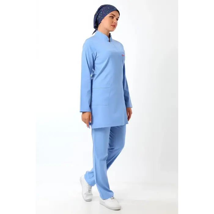 Soft Likralı Tesettür Forma Takım İki Çıtçıt Alaskan Blue