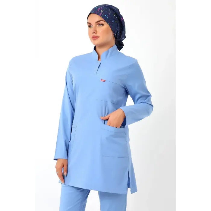 Soft Likralı Tesettür Forma Takım İki Çıtçıt Alaskan Blue