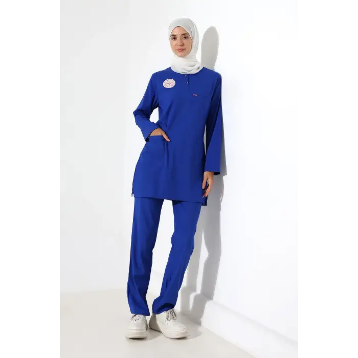 Soft Likralı Tesettür Forma Takım İki Çıtçıt Dazzlıng Blue