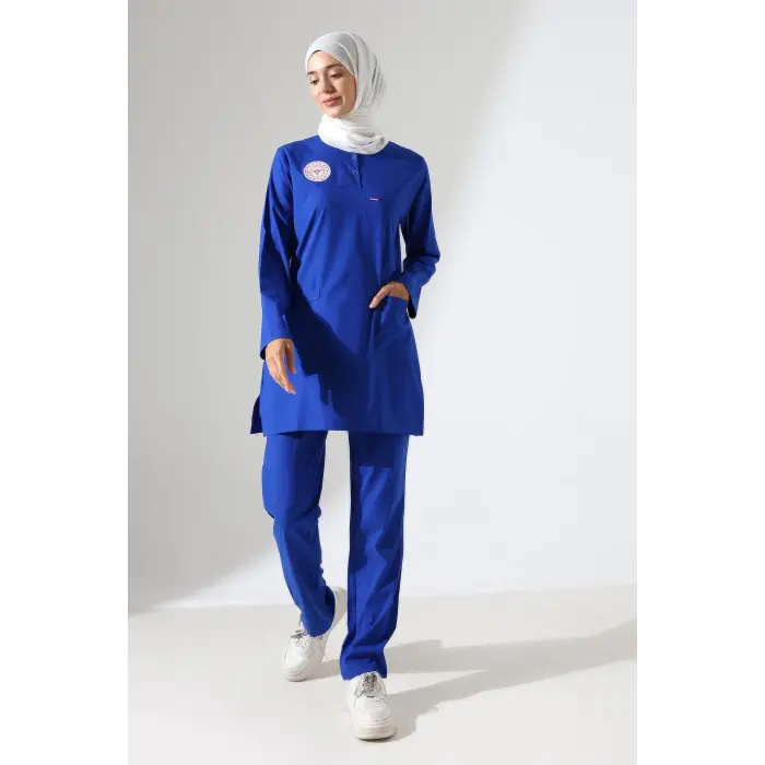 Soft Likralı Tesettür Forma Takım İki Çıtçıt Dazzlıng Blue